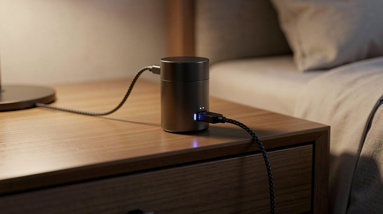 electric weed grinder charging via USB-C cable