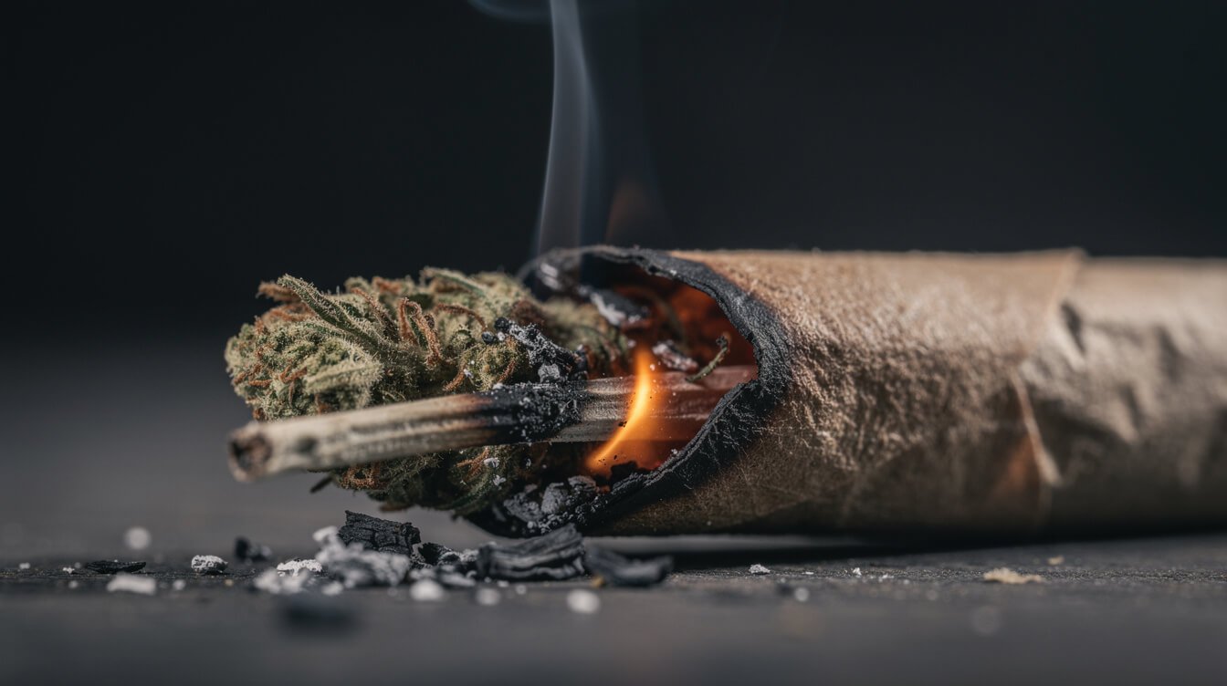 canoeing blunt burning unevenly on one side