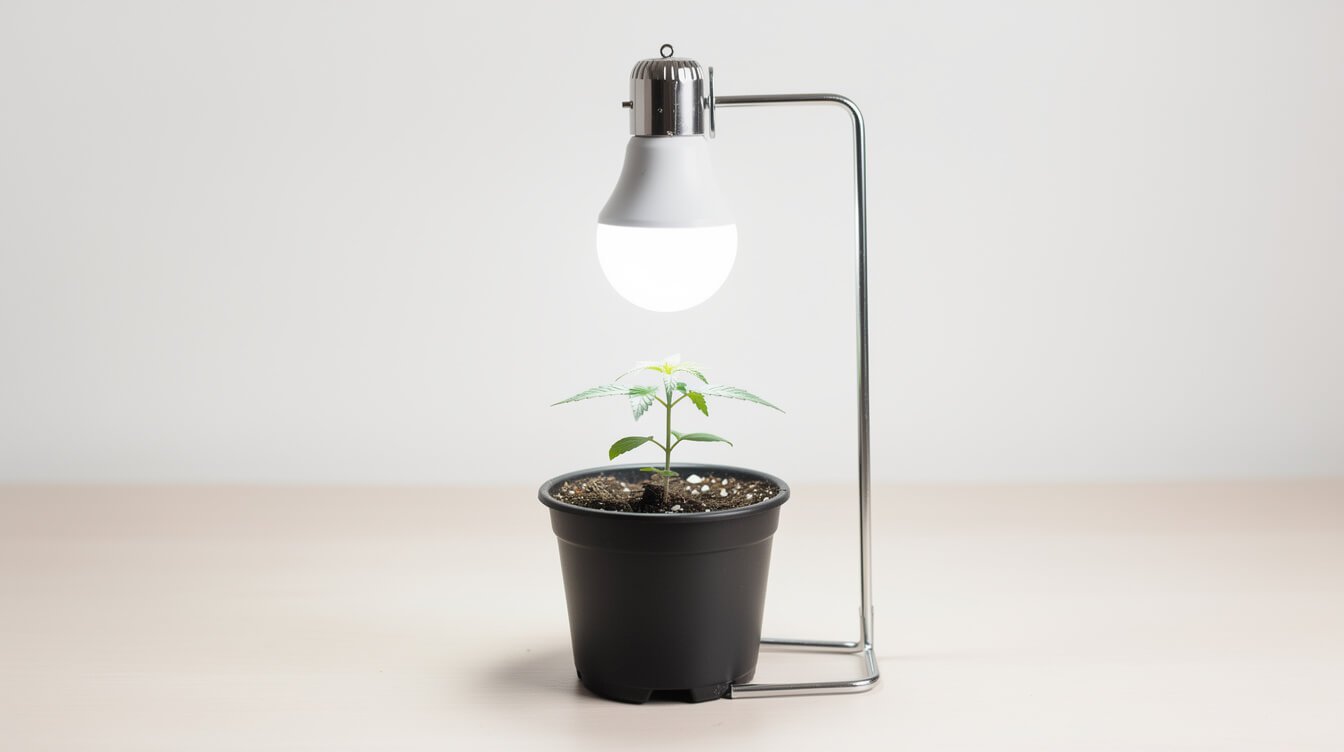 budget LED grow light fixture for a single cannabis plant