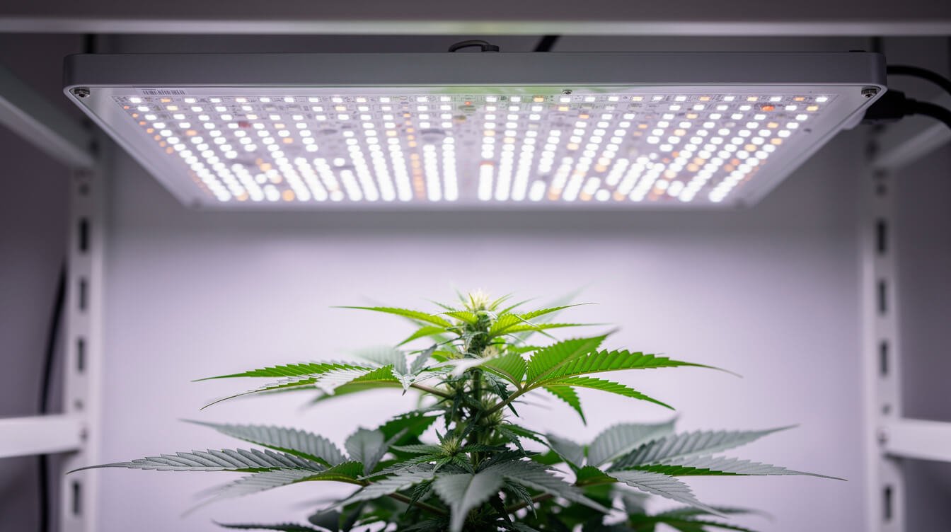mid-range quantum board LED grow light for one cannabis plant