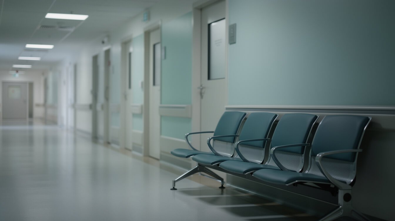 a quiet hospital corridor at night