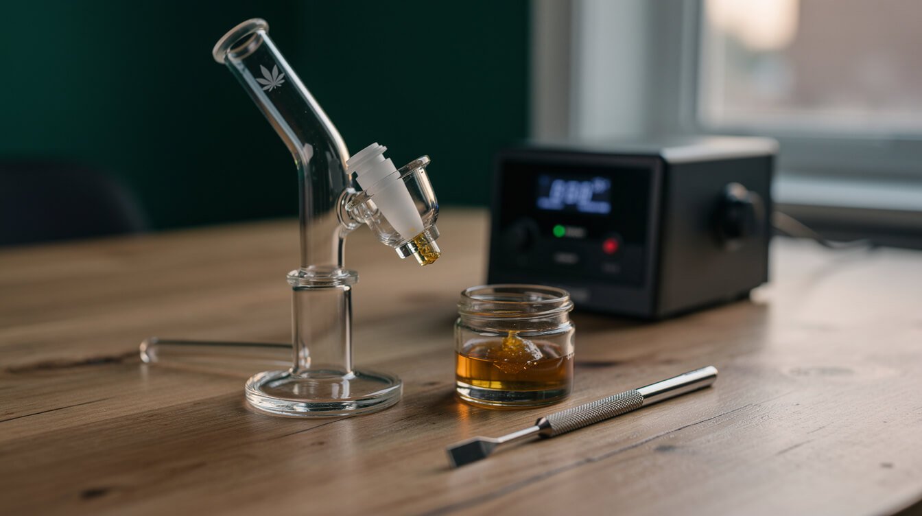 Low-temperature dab rig setup for live resin